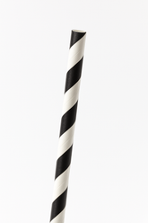 Jet Black Striped Paper Straws - 100 Pack